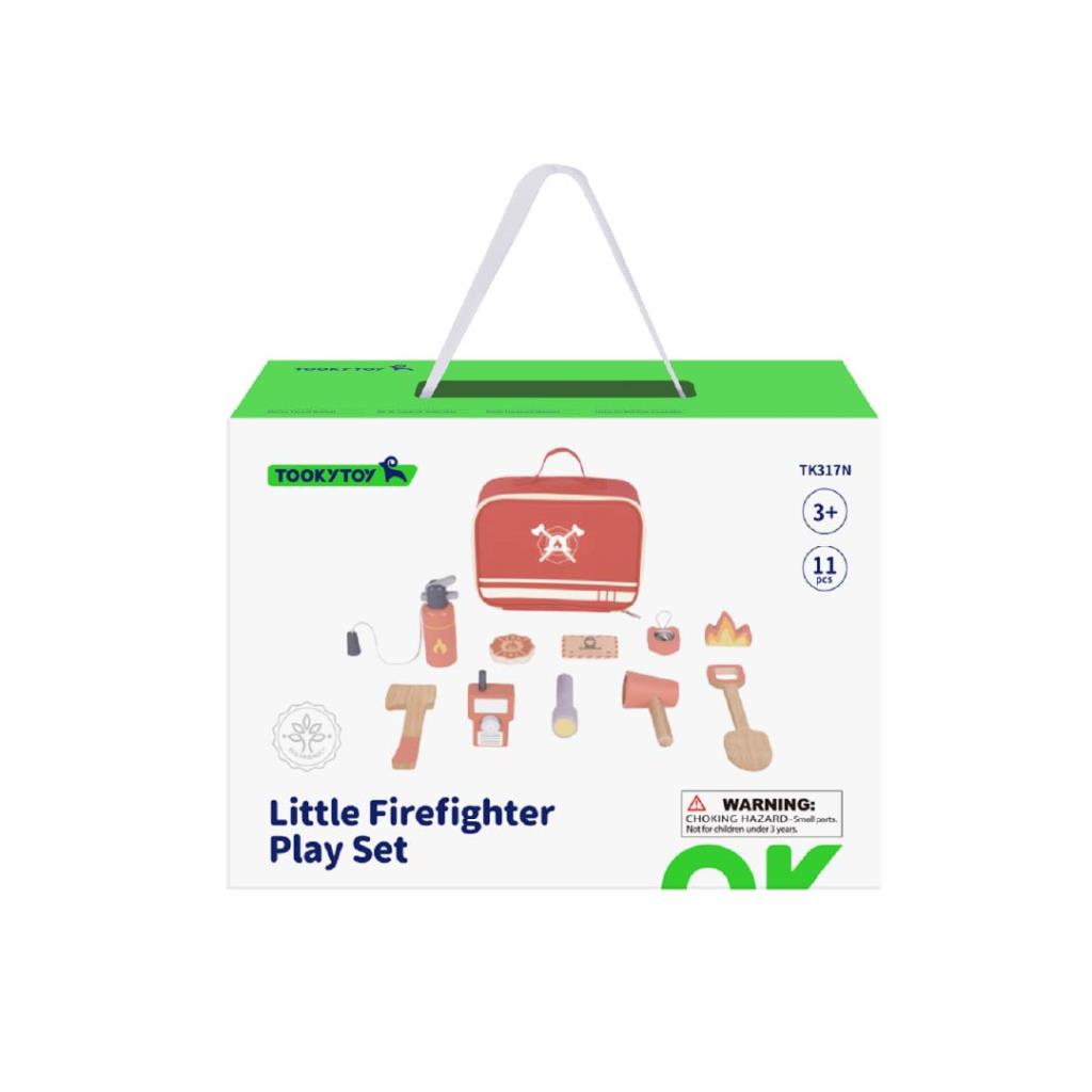 Little Firefighter Wooden Play Set with Carry Bag (11 PCS)